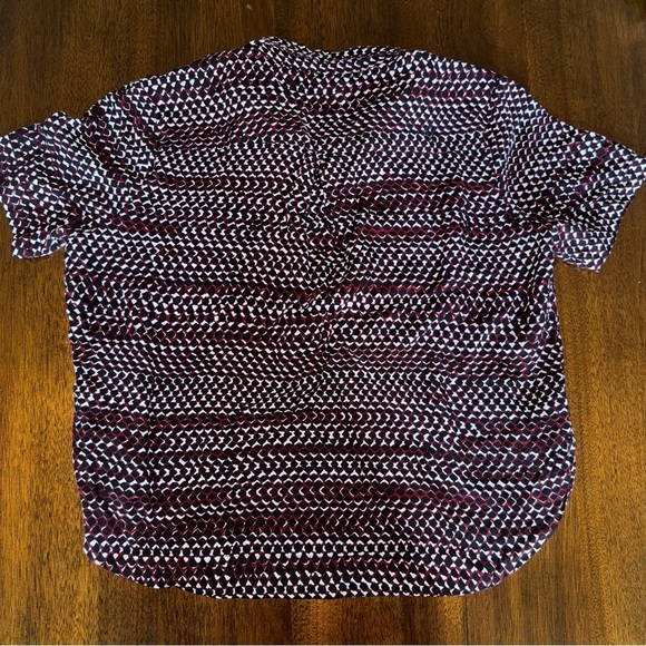 Volcom Stone Resort Button Up Shory Sleeve‎ Burgandy Black Size Small - Picture 4 of 4